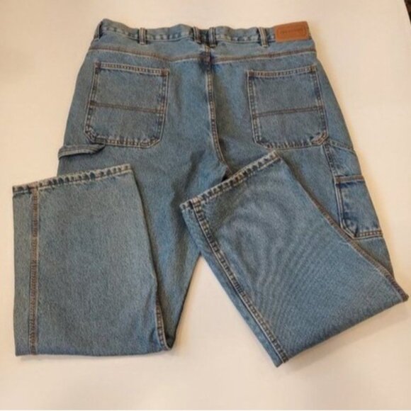 Irontown Workwear Mens 40x32 Blue Stonewashed Carpenter Utility Work Jeans Cotto - Picture 7 of 11